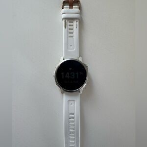 White Smartwatch with Silver Accents